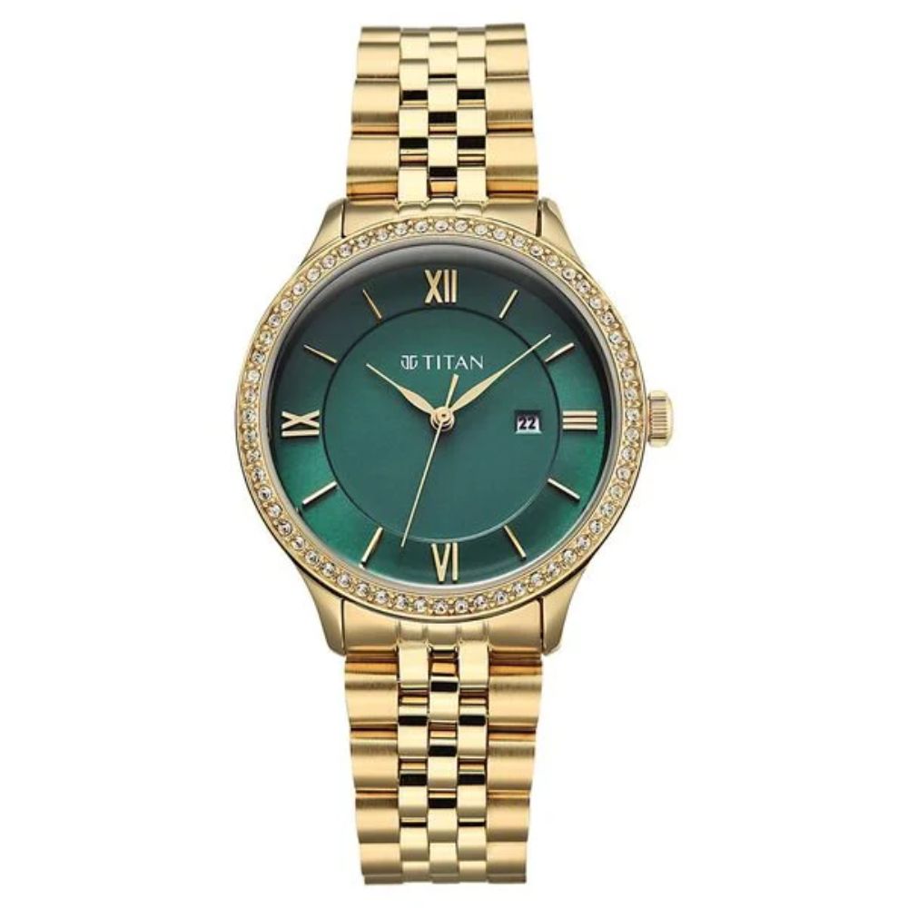 Titan Prestige Green Women's Watch 95247YM01