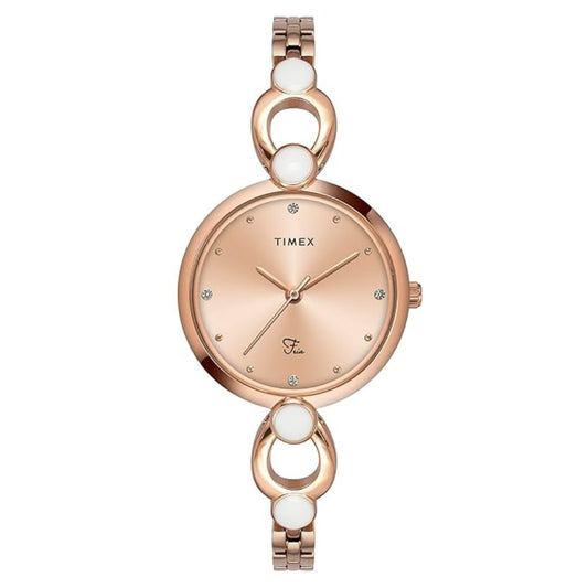 Timex Fria Rose Gold & Silver Women Watch TWEL18103