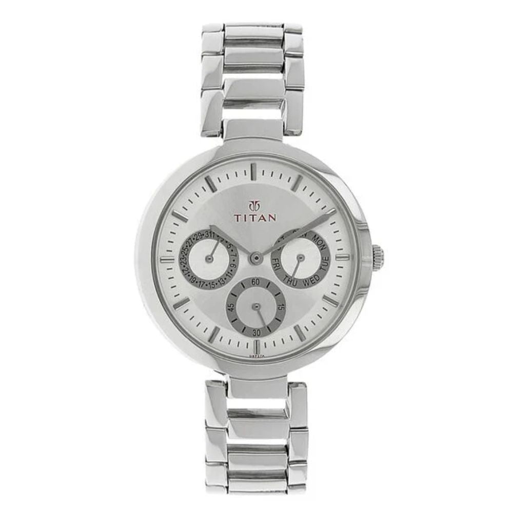 Titan Quartz Analog Silver Women's Watch 2480SM03