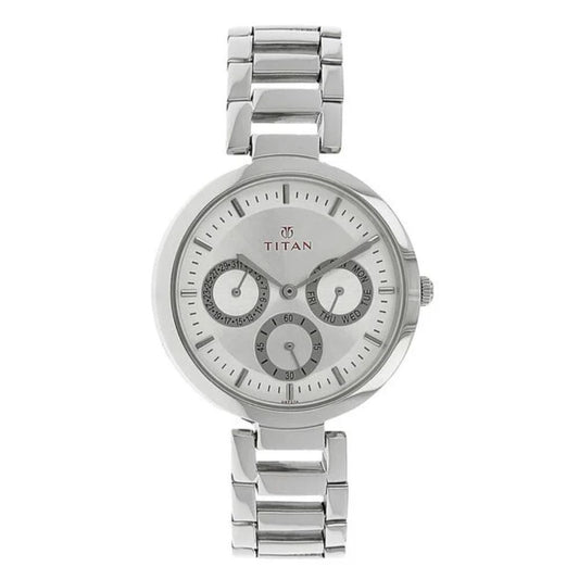 Titan Quartz Analog Silver Women's Watch 2480SM03