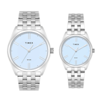 TIMEX SkyBlue Silver Pair's Watch TW00PR360