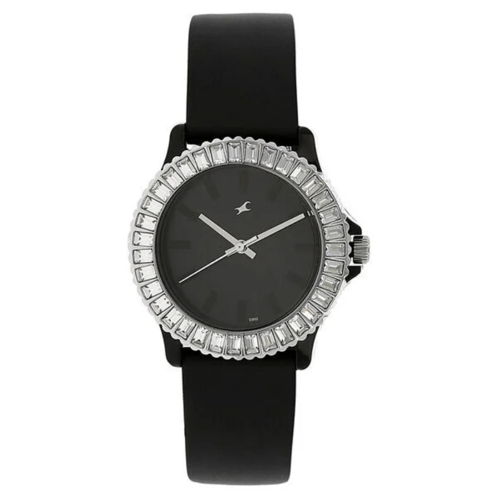 Fastrack Quartz Analog Black Dial Plastic Strap Watch for Girls 9827PP02