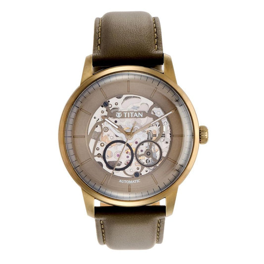 Titan Automatic Brown Men's Watch 90110QL03