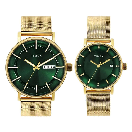 TIMEX Pair Collection Green Unisex Watch TW00PR324