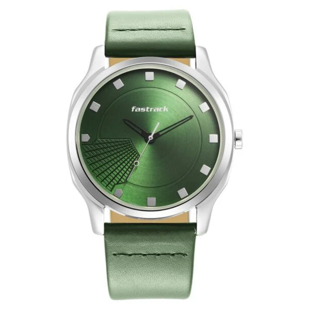 Fastrack Stunners Green Dial Quartz Analog Watch for Guys 3255SL02
