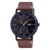 Casio Men Leather Analog Black Dial Brown Men Watch A2062 Mtp-B310Bl-5Avdf A2062