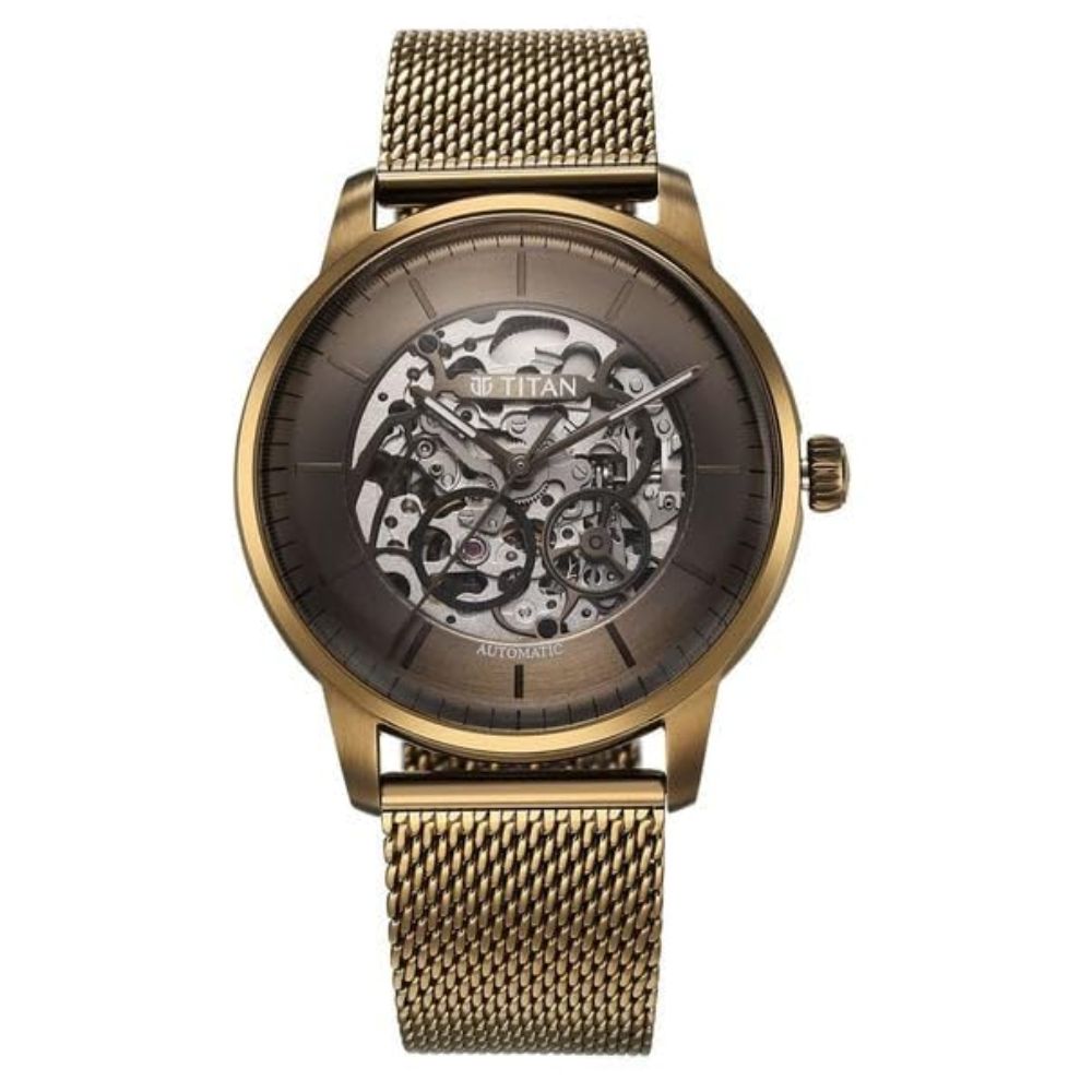 Titan Automatic Brown Men Watch 90110QM03