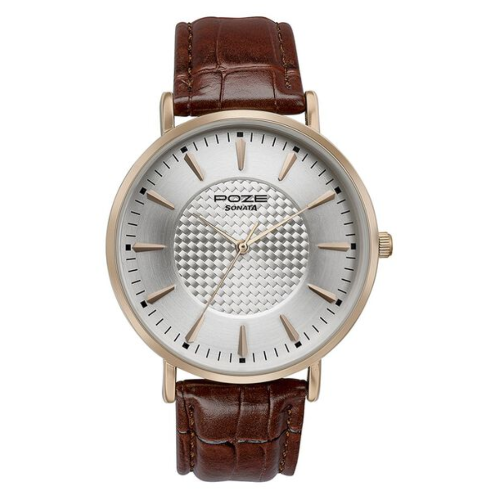 Sonata Poze Silver Dial Men's Watch SP70023WL01W
