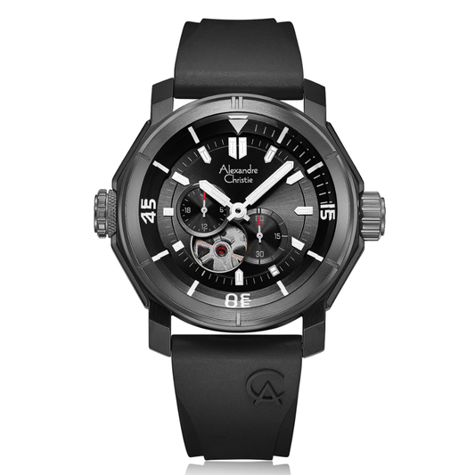 Alexandre Christie Automatic Black Men's Watch 6565MAREPBA
