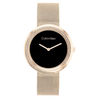 Calvin Klein Twisted Bezel Black Dial Women's Analog Mesh Watch 25200151