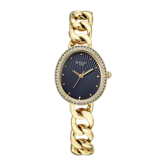 Titan Raga Spotlight Blue & Gold Women's Watch 95429YM01