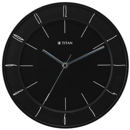 Titan Contemporary Black Dial Wall Clock W0010PA01