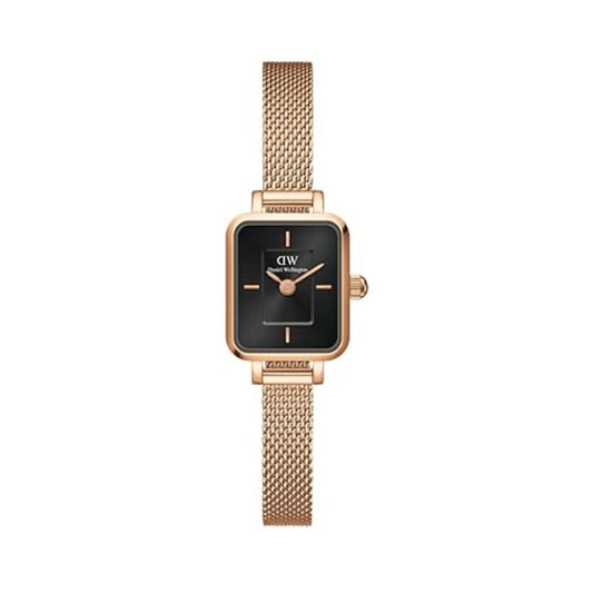Daniel Wellington Quadro Rose Gold Black Women's Watch DW00100647K