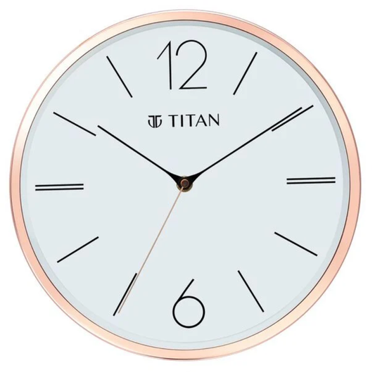 Titan Metallic White Dial Wall Clock W0007MA03