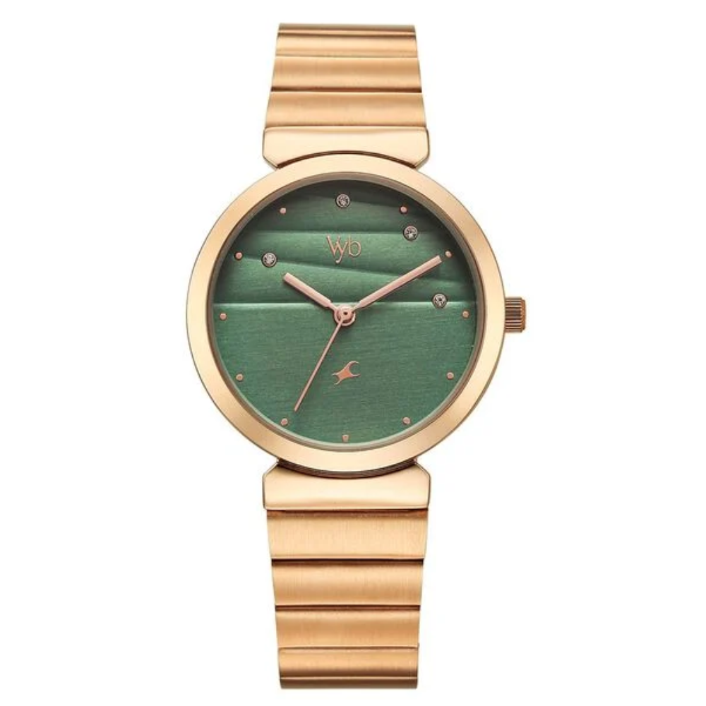Fastrack Vyb Charmer Green Dial Girls' Watch FV60078WM01