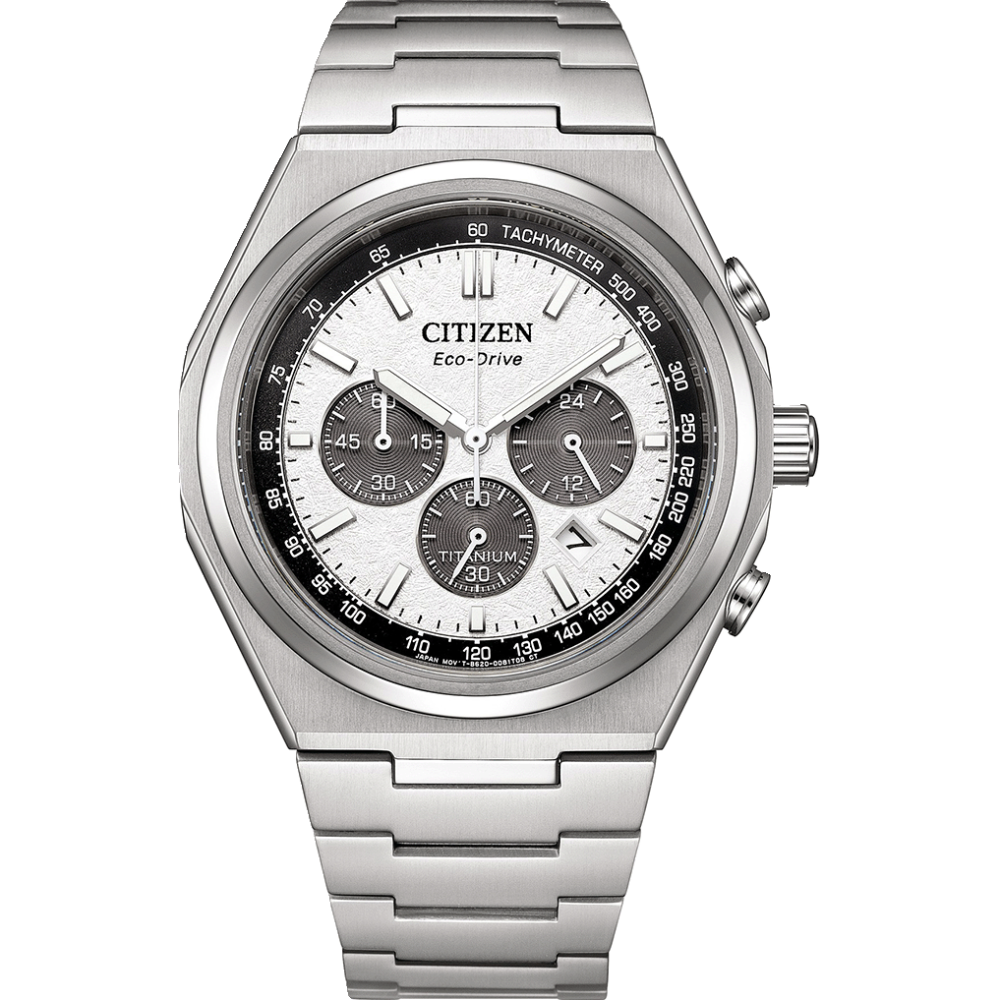 Citizen Zenshin White Dial Men's Chronograph Titanium Watch CA4610-85A