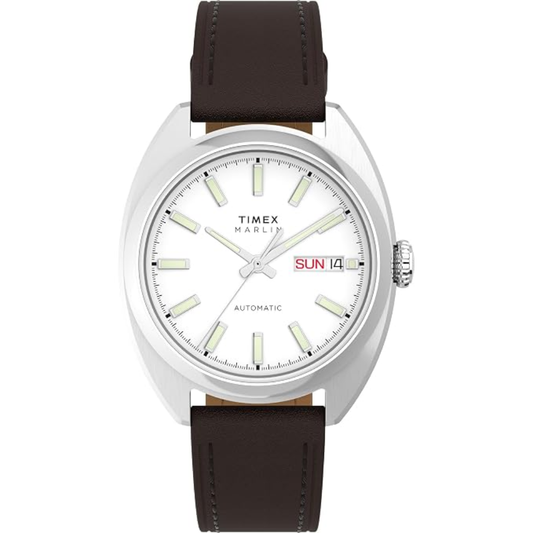 TIMEX Marlin Silver-Tone Dial Men Stainless Steel Mechanical Automatic Watch - TW2Y65200IK