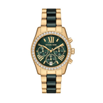 Michael Kors Lexington Green Dial Chronograph Women's Watch MK7636