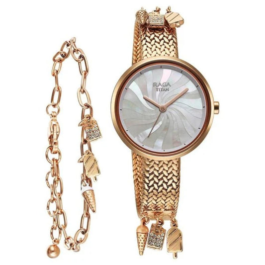 Titan Raga Memoirs Rose Gold Women's Watch 95253WM01