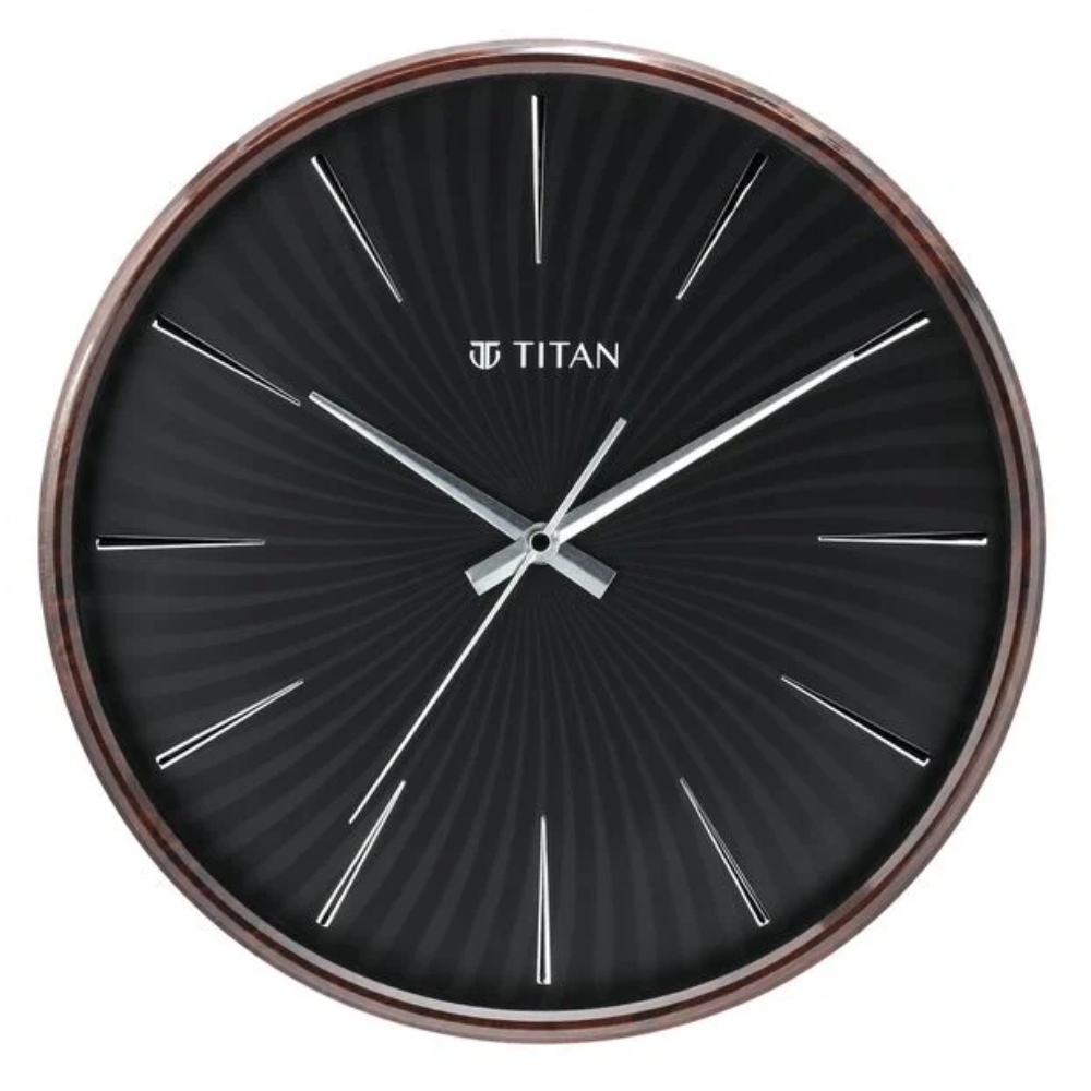 Titan Contemporary Black Dial Wall Clock NSW0013PA01