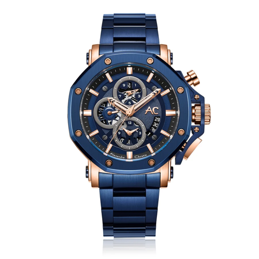 Alexandre Christie Chronograph Blue Men's Watch 9603MCBURBU