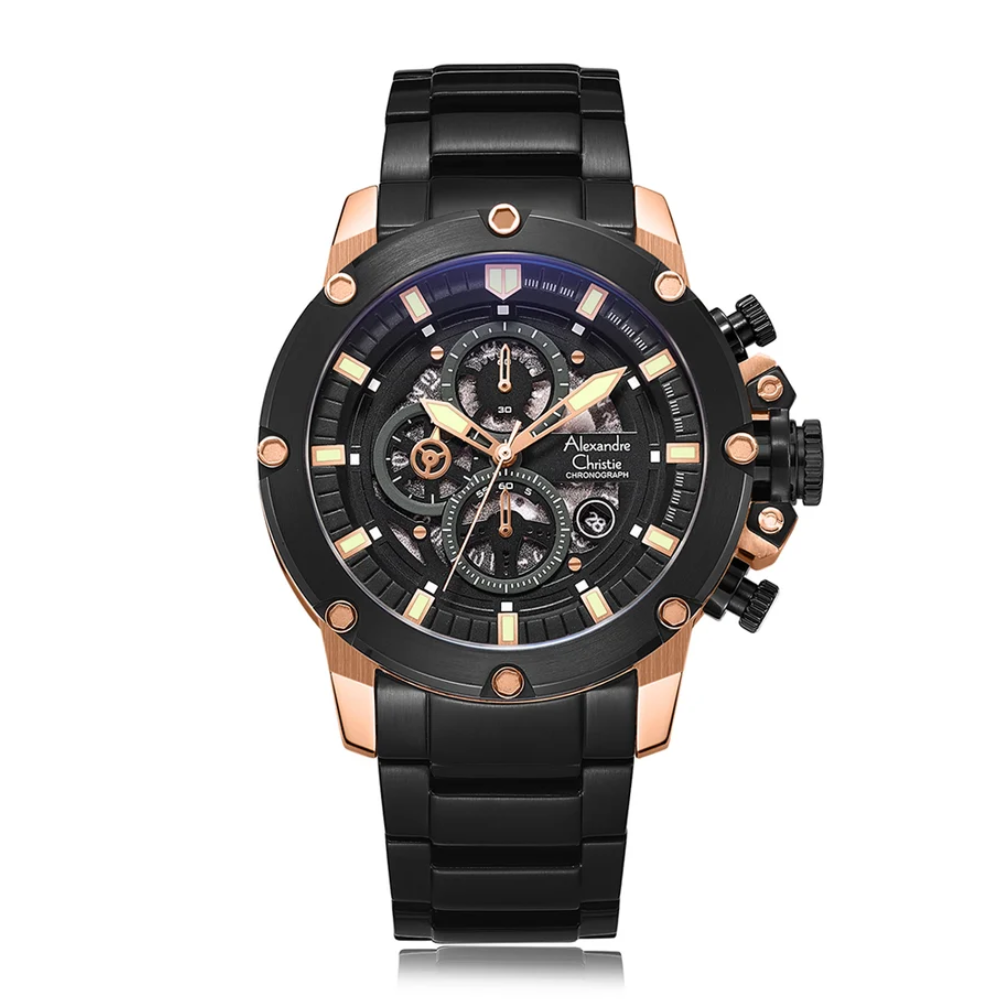 Alexandre Christie Chronograph Black Men's Watch 6564MCBBRBA
