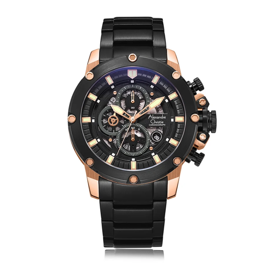 Alexandre Christie Chronograph Black Men's Watch 6564MCBBRBA