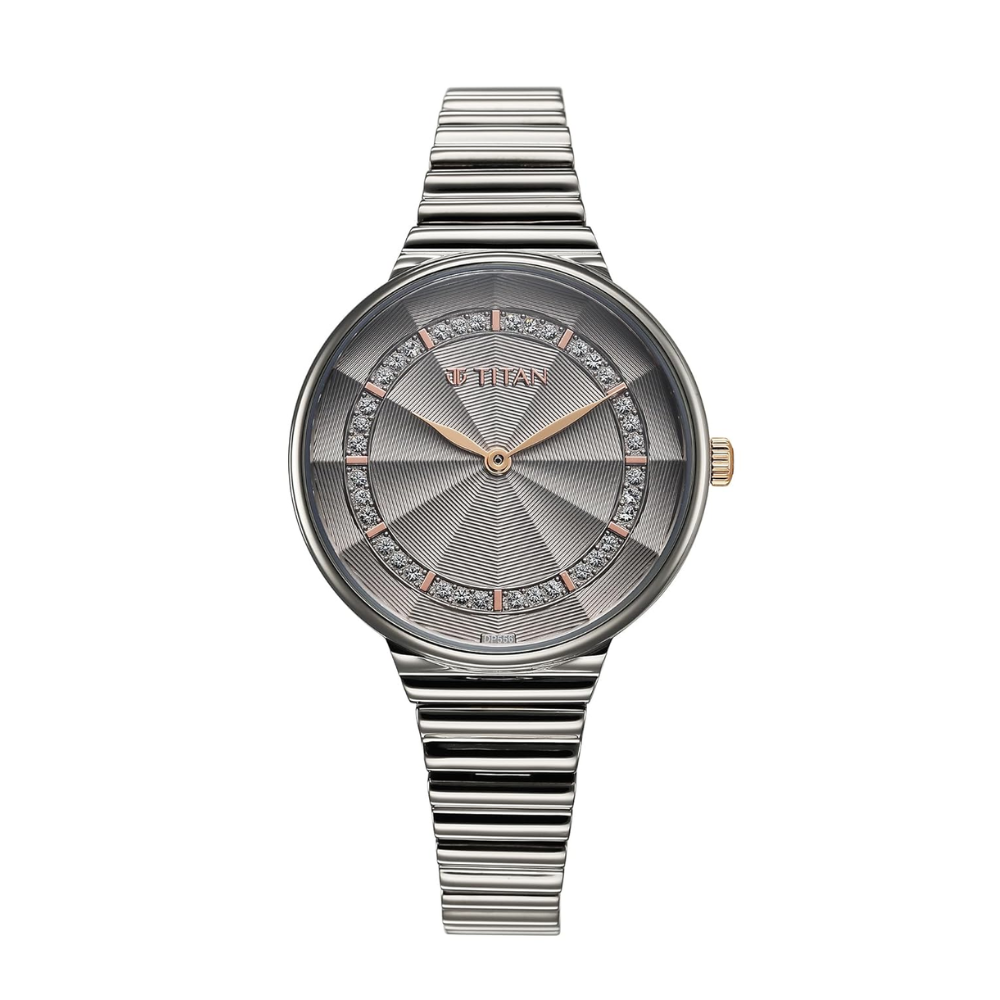 Titan Aura Quartz Grey Women's Watch 95245KM02