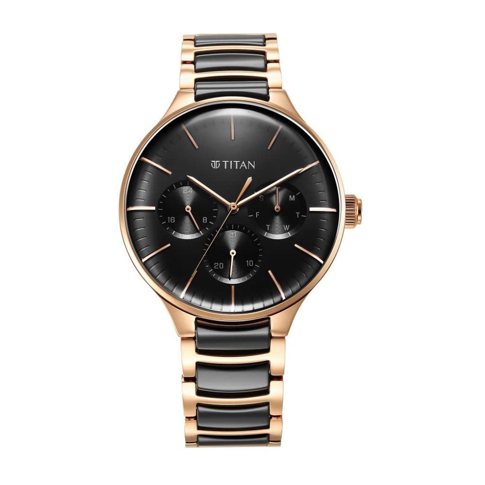 Titan Ceramic Fusion Rose Gold Men's Watch 90148KD03