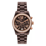 Michael Kors Lexington Chronograph Brown Ceramic Women's Watch MK7638