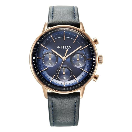 Titan Light Leathers Blue Men's Watch 90171WL01