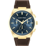 Calvin Klein Distinguish Blue Dial Men's Quartz Analog Leather Watch 25200445