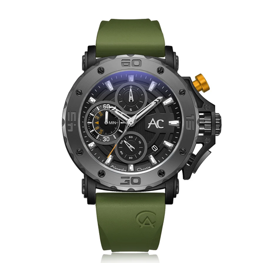 Alexandre Christie Chronograph Green Men's Watch 9205MCREPBAYL