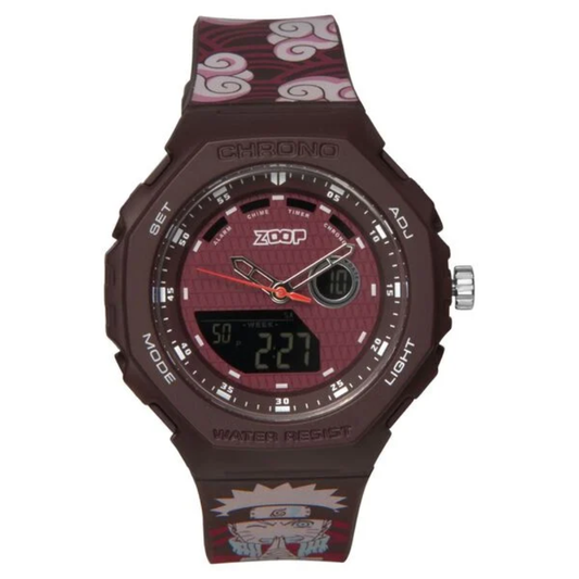 Zoop Naruto Ana-Digi Maroon Watch 16053PP03