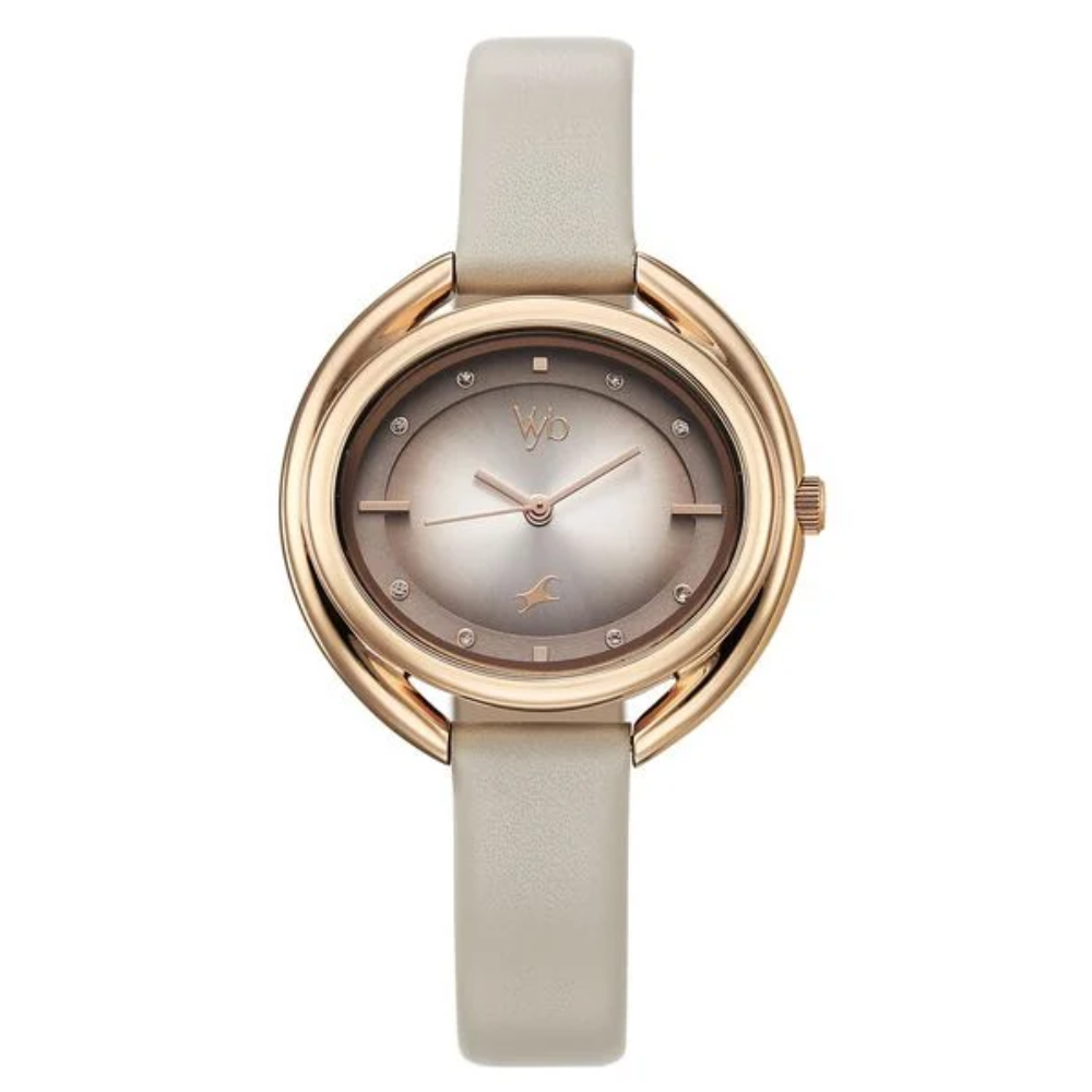 Fastrack Vyb Halo Beige Dial Girls' Watch FV60080WL01