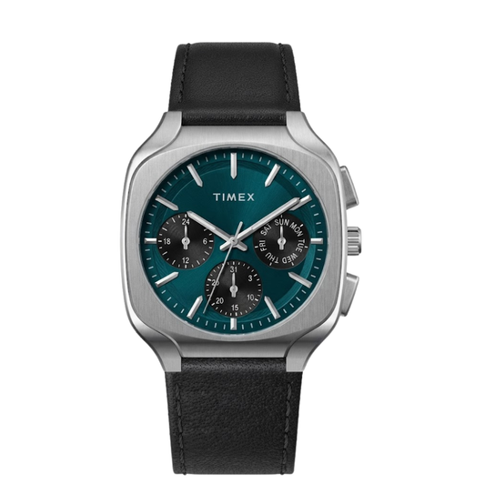 Timex Teal Dial Men's Analog Leather Strap Watch TWEG37300