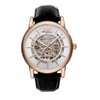 Emporio Armani Luigi Men's Automatic Silver Dial Analog Leather Watch AR60007
