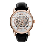 Emporio Armani Luigi Men's Automatic Silver Dial Analog Leather Watch AR60007