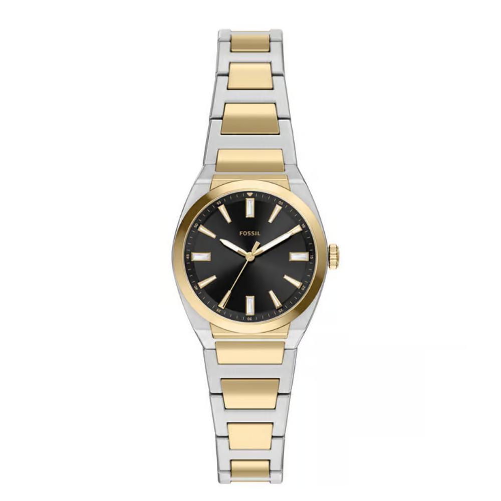 Fossil Everett Women's Quartz Black Dial Analog Stainless Steel Watch ES5495