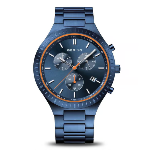 BERING Titanium Chronograph Blue Men's Watch 11743-797