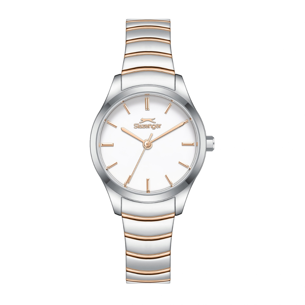 Slazenger Classic White Dial Two-Tone Silver and Rose Gold Women's Watch SL.09.2646.3.520