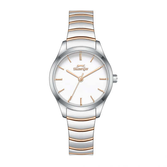 Slazenger Classic White Dial Two-Tone Silver and Rose Gold Women's Watch SL.09.2646.3.520