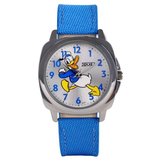 Zoop Disney Donald Duck Silver Dial Blue Strap Boys Kids Watch 16055SL02