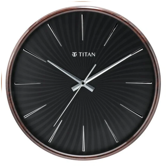 Titan Contemporary Black Dial Wall Clock NTW0013PA01