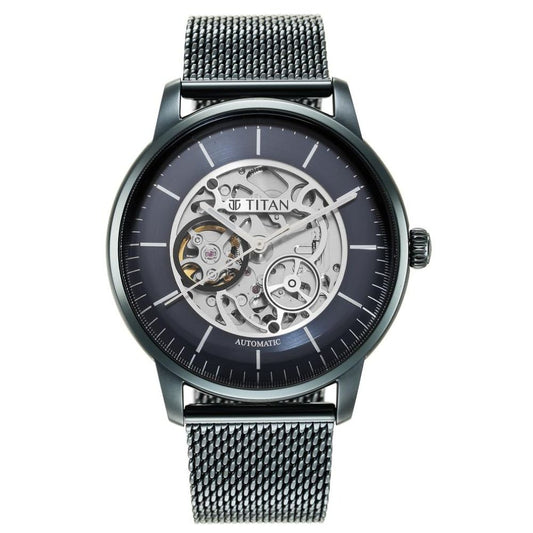 Titan Mechanical Skeleton Midnight Blue Men's Watch 90110QM01