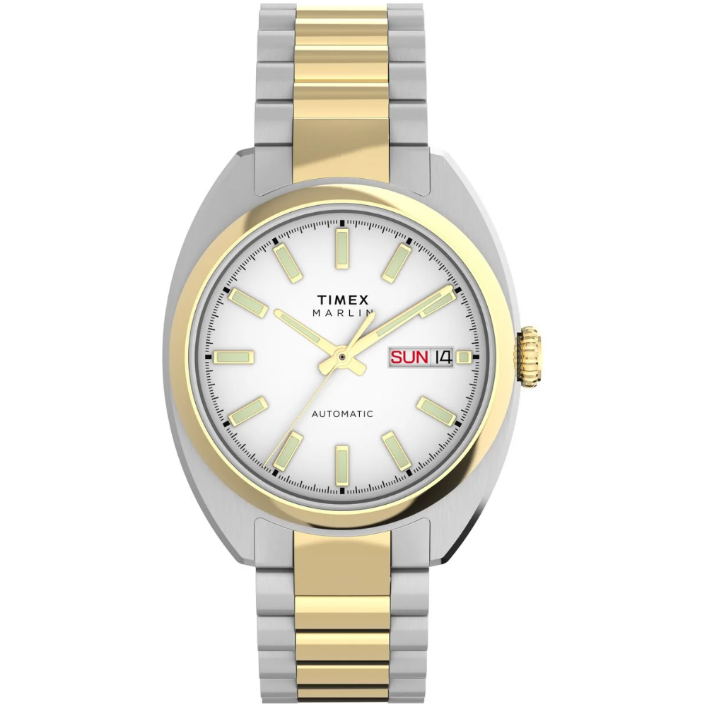 Timex Marlin Tonneau Silver-Tone Dial Mechanical Automatic Men's Watch - TW2Y65100IK