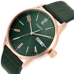 Fashion Green Dial Men Leather Watch TWEG25509