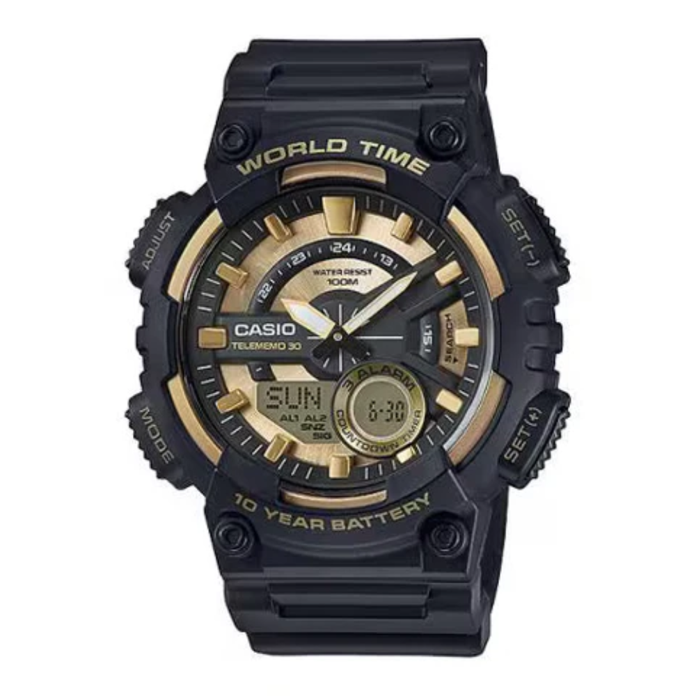 Casio Youth Combination Gold Dial Men Watch AD206 AEQ-110BW-9AVDF