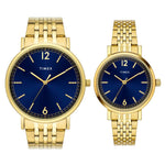 Timex Round Blue Dial Pair Watch TW00PR337