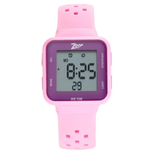 Zoop Digital Watch with Pink Dial & Pink Strap for Girls Kids NR16022PP02